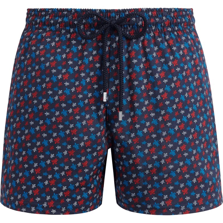 Men Stretch Swim Trunks Micro Round Turtles Rainbow