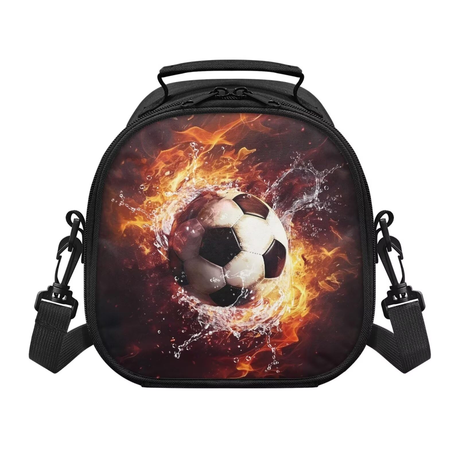 Sac à déjeuner isotherme pour l'école avec motif football et gourde pour repas de garçon