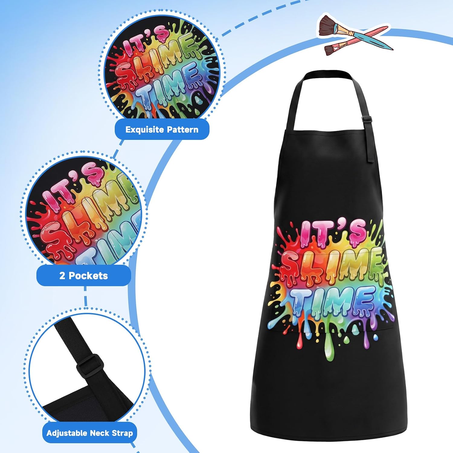 Kids Slime Apron Waterproof Adjustable Children's Art Smock image 2