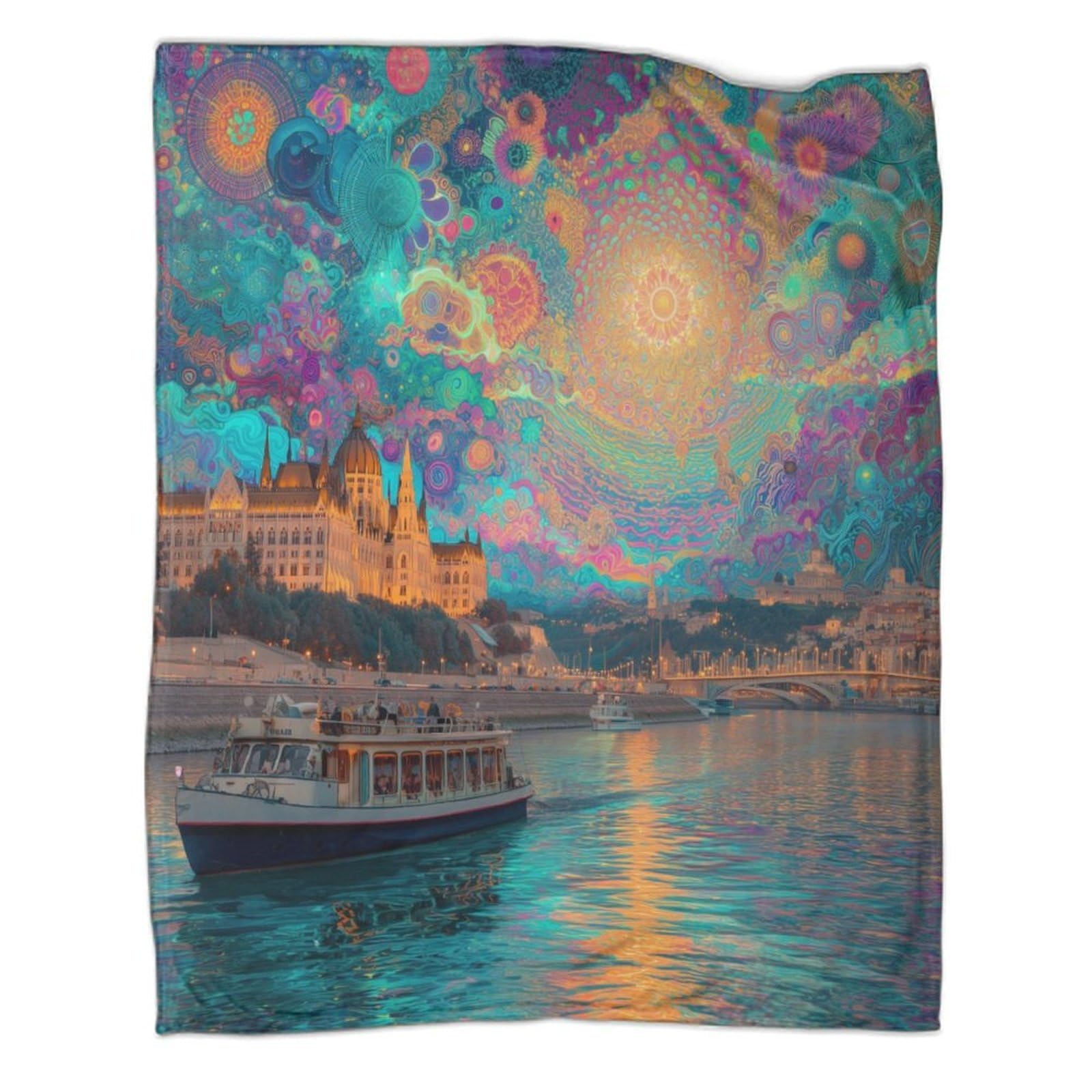 Manta Fiume Danubio,ropa Cama De Felpa Suave 80x90inch(200x230cm),colchas Patchwork