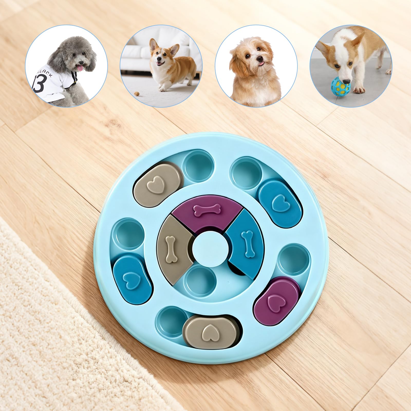 Gioco Interattivo per Cani,Giochi Educativi per Cani,Giochi Interattivi per Canis,Treat Dispenser Giocattolo Interattivo per l'allenamento del QI e I'arricchimento Mentale, Per Premi,Addestram