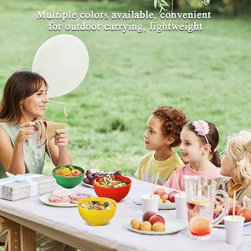 Miniatura 7 de Berglander Juego de 12 cuencos de plástico de 25 onzas, color IT, reutilizables y resistentes, cuencos de sopa, cuencos de cereales para adultos,