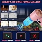 Aspirateur de voiture sans fil, aspirateur à main petit, aspirateurs portables 26000PA puissants, USB, 3 modes, mini aspirateur pour maison, bureau, voiture, animaux de compagnie, cuisine