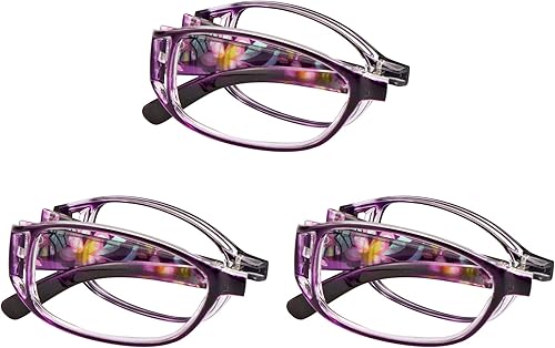 Miniatura 6 de VisionGlobal 3 pares de anteojos de lectura plegables para lectores con lente de bloqueo de luz azul, lentes plegables compactos para mujeres,