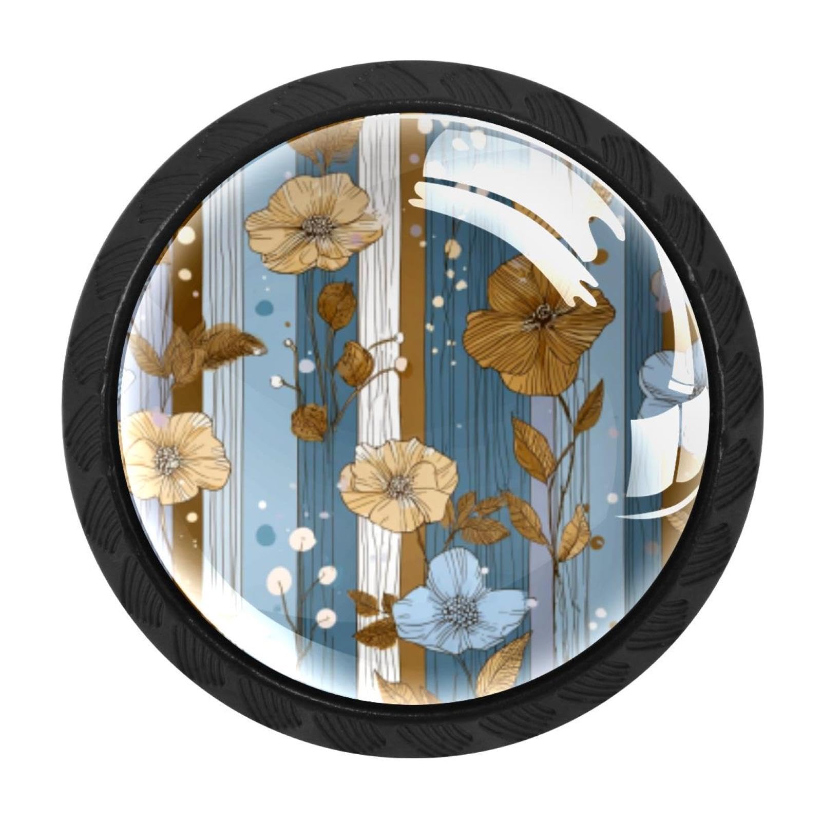 CHENZZZZ Abstract Flowers Leaves Drawer Knobs Pull Handle Crystal Glass Circle Shape Cabinet Drawer Pulls Cupboard Knobs with Screws for Kitchen Cupboard Dresser Wardrobe etc