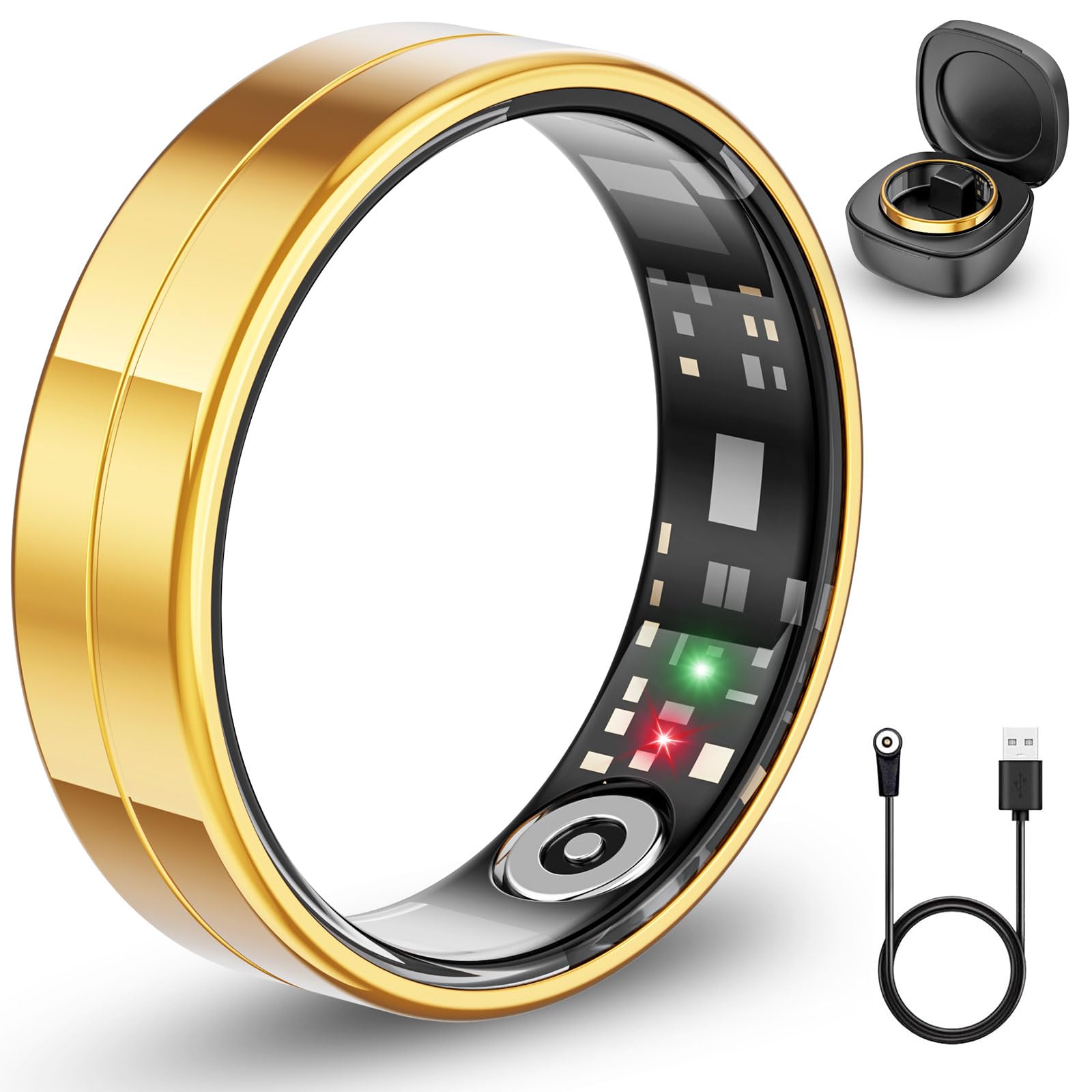 2025 Gesture Control Smart Ring for Men Women Free Subscription New Ultra-Thin Fitness Tracker 24 7 Tracking of