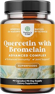 Pure Quercetin with Bromelain Supplement for Immune Aid - High Potent Quercetin 500mg Capsules with Bromelain for Immune Support & Breathing - Nutritional Respiratory Supplement - 90 Ct