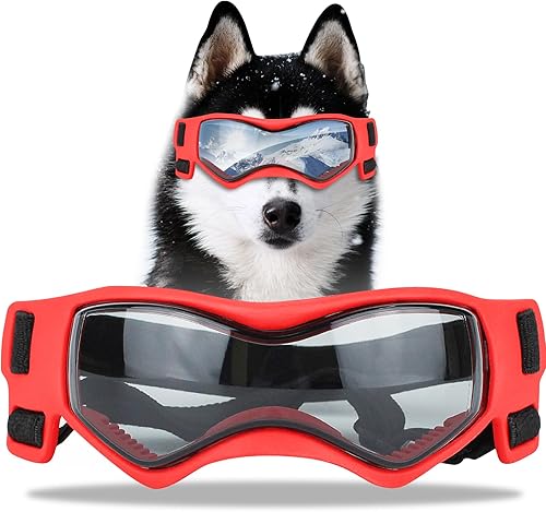 Gafas de sol para perros, protección UV, a prueba de viento, polvo y nieve, para perros de raza pequeña a mediana para conducir al aire libre,