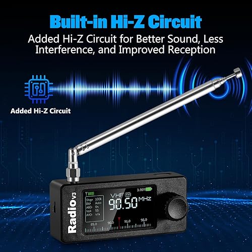 Miniatura 3 de Si4732 Mini Radio V3 Receptor de radio de onda corta de bolsillo  Modo Banda AMFMLSBUSB receptor de banda HF SW MW VHF  Batería de 800 mAh para