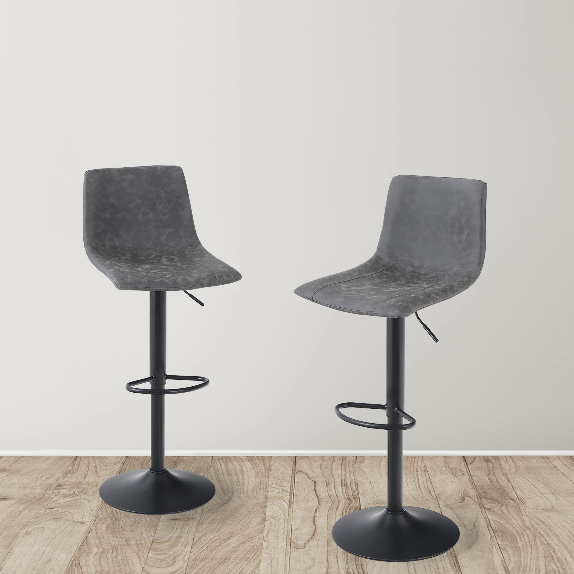 Buy HERA'S PALACE PU Leather Adjustable Swivel Bar Stools Set of 2