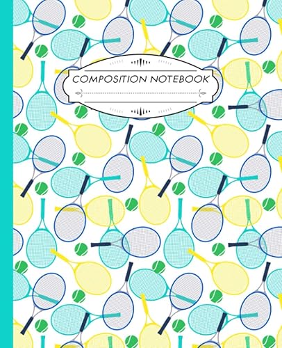 Composition Notebook: Wide Ruled Lined Paper Notebook Journal | Tennis Rackets Pattern Workbook for Boys Kids Teens Students for Back to School and Home College Writing Notes