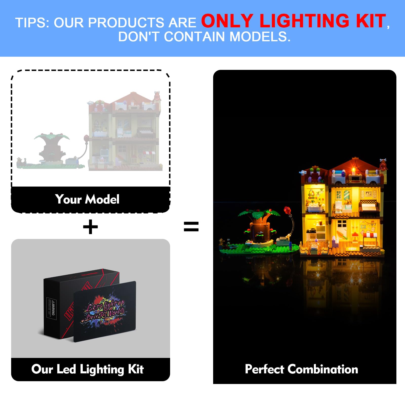 LocoLee Led Light Set Compatible with Lego 11203 Bluey's Family House Led Decoration Lighting Kit Compatible with Lego 11203 Building Blocks Model,Only Lights Set,No Model - Image 3