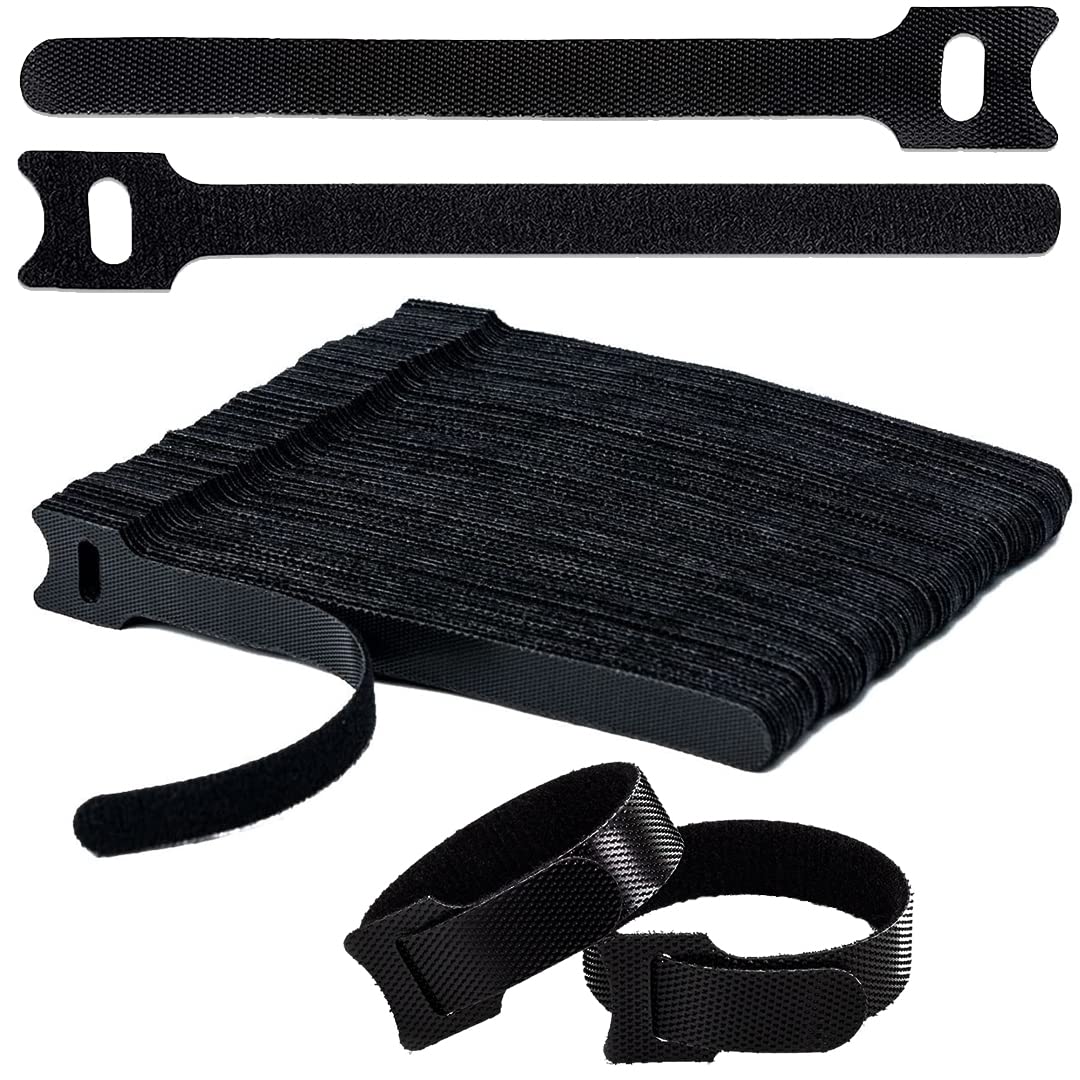 Swift Direct 8-Inch 100 Pcs Reusable Cable Ties, Premium Quality Cable Management Straps for Electrical Cable & Wire Organizer (200mm x 12mm, Black) - 8 inches