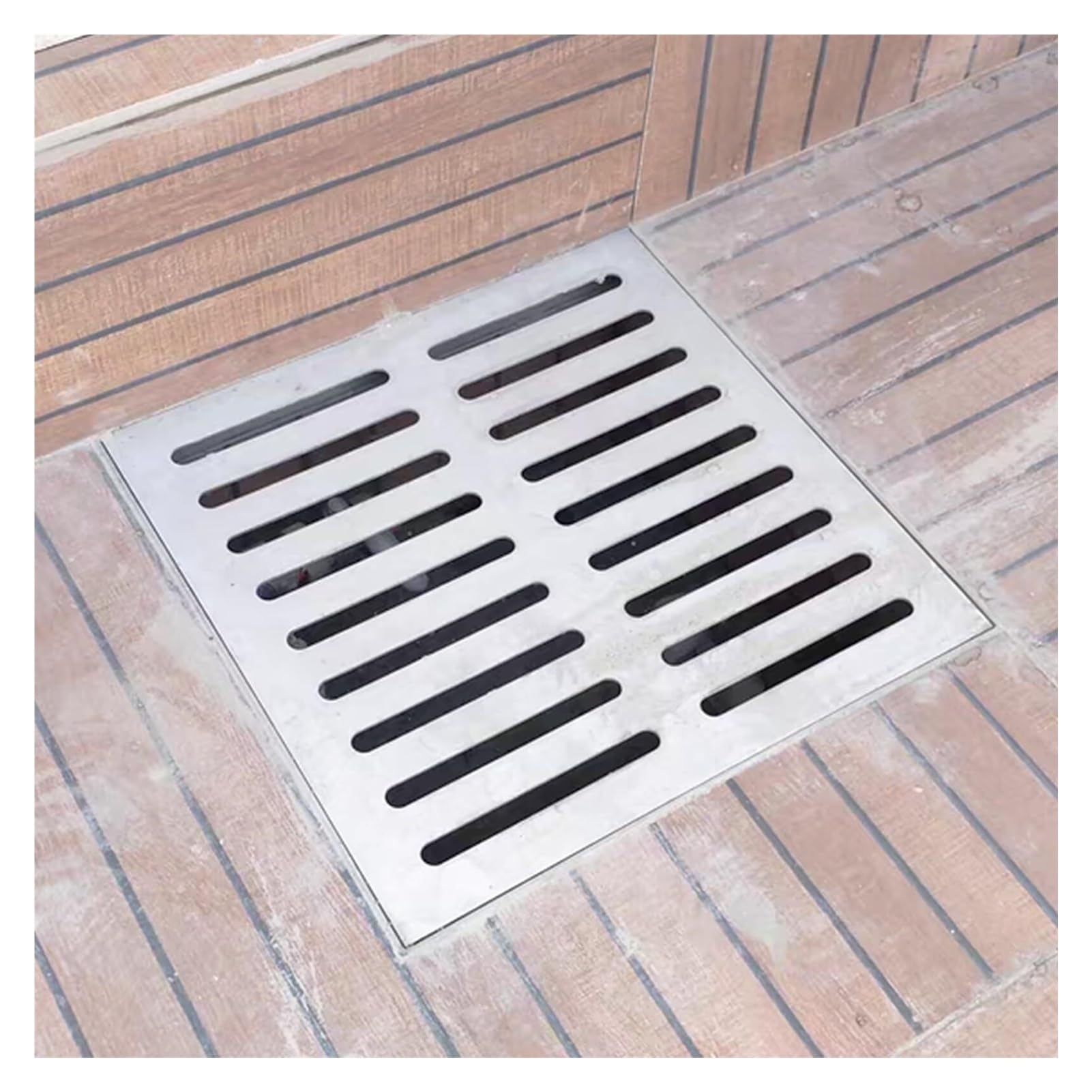 Grille de vidange extérieure 20 cm pour une terrasse sans flaques