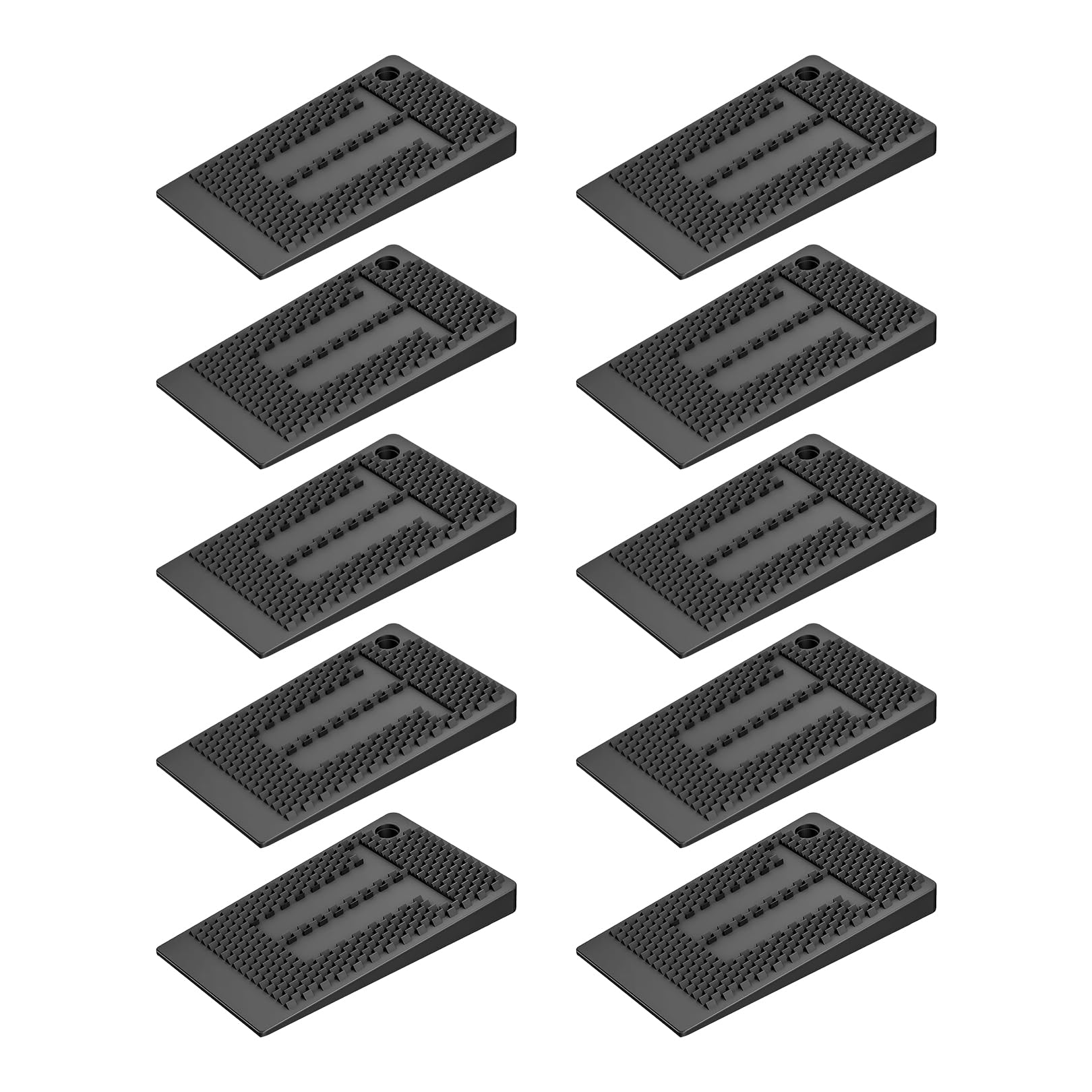 10 Pcs Wedges,Plastic Shims Spacers Furniture Levellers Table Leveling Feet Pads Wedge Flexible Floor Spacer Alignment Tables Ltable Leg Help Sliding Spacereg Shim Griddle Kit Black,for Level Wardrobe