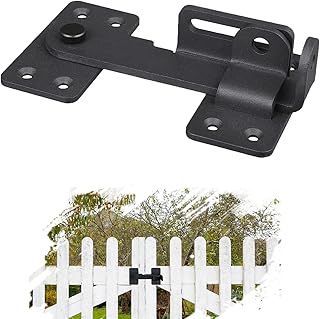 KSWLOR 5"Flip Gate Latch,Heavy Duty Latch Lock Hardware,Safety Door Latch with Padlock Hole Suitable for Wooden Fence, Barn Door Lock Flip Latch,Fence Gate,Shed Lock,Cabinet,Matte Black