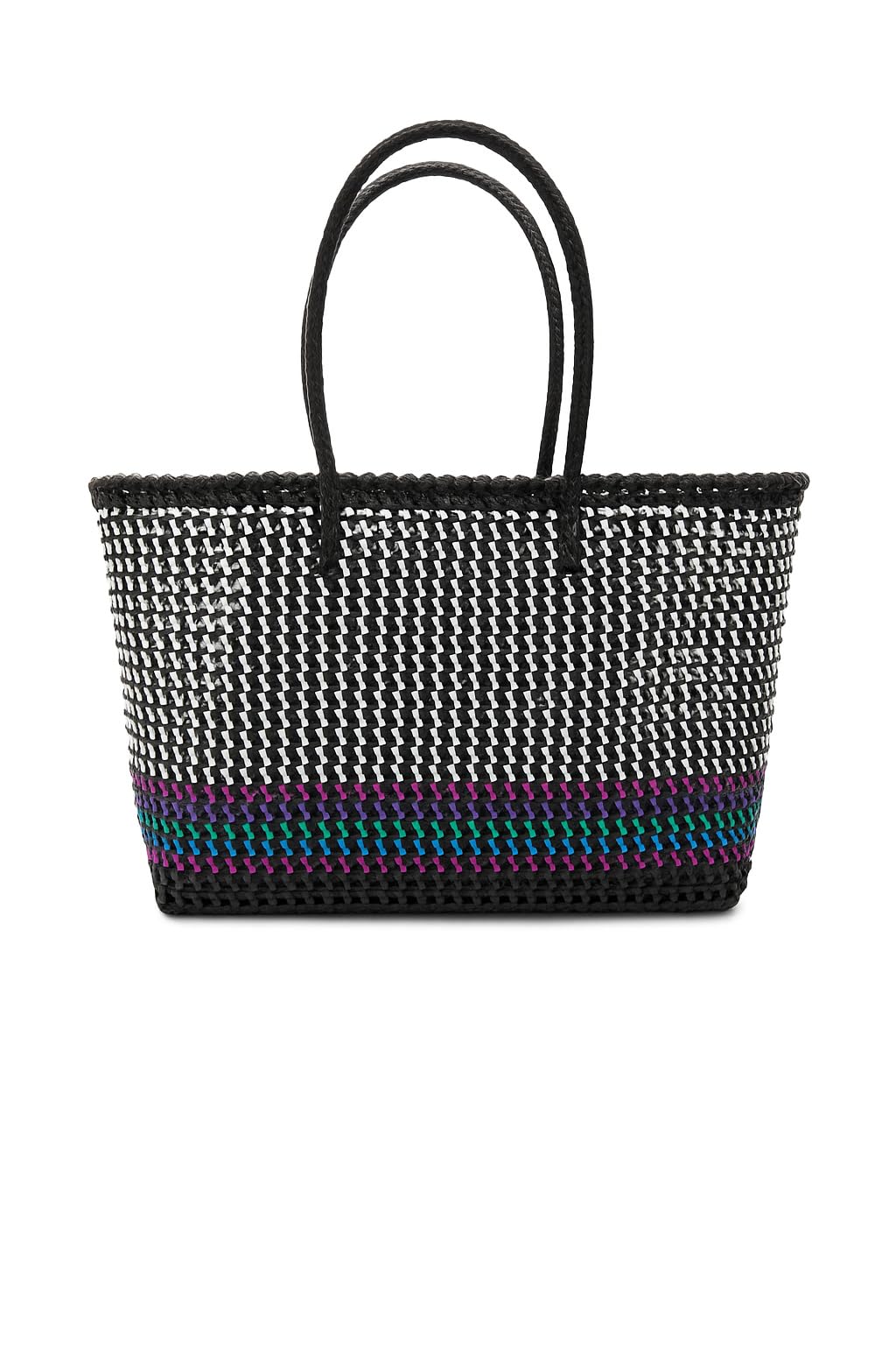 Unisex-Adult Kst Bags Large Size Shopping Koodai/Bag - Handmade Black And White (Wire Koodai - Multicolor Border Grocery Basket) - Picnic Shopping Tote Bag/Return Gift (30 X 13 X 25 Cm) - Rectangular