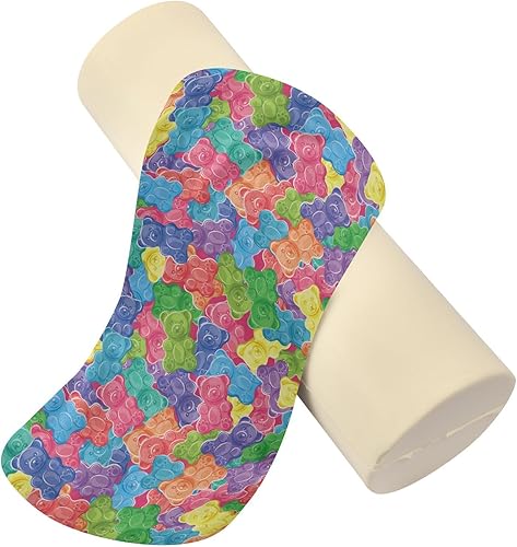 Miniatura 6 de Gummy Candies Almohada de refuerzo para exteriores Almohada de cuello pequeño Almohada redonda decorativa Cojín cilíndrico de 17 pulgadas Almohada