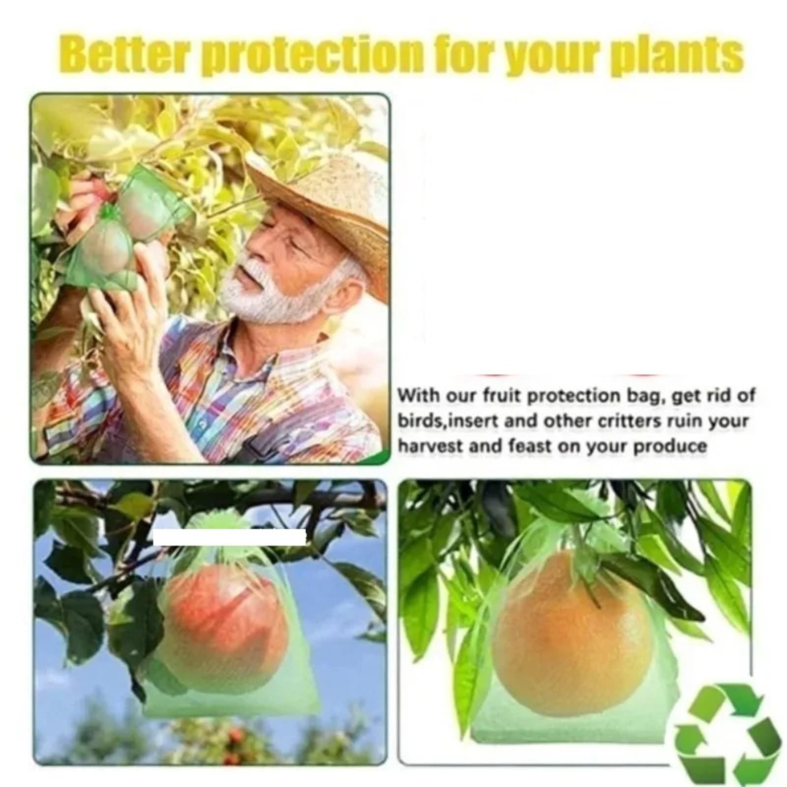 Bolsa Protección para Frutas Bolsas de Malla Reutilizables for protección Frutas, Cubiertas Barrera contra plagas con cordón for Suministros jardín y Plantas, 50-200 Uds(Red,15x20cm-200pc)
