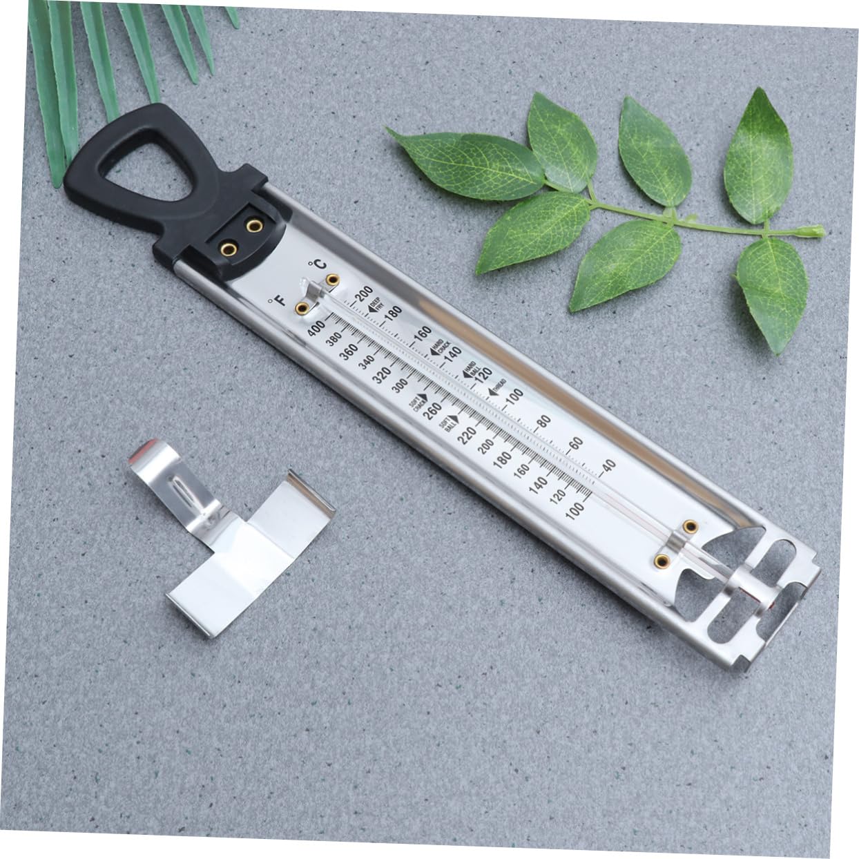 Healifty 2PCS Jam Thermometer Double Scale Display Candy Syrup Gauge Hanging Design for Accurate Sugar and Deep Frying Measurement Kitchen