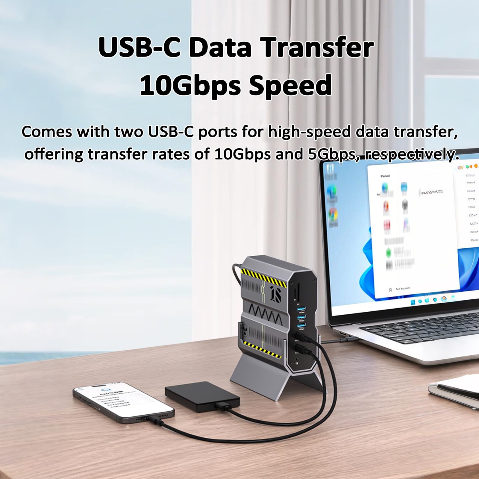 Switch USB Desktop, Docking Station USB 15 in 1, Doppio HDMI+DP, Risoluzione HD 8K a 60 Hz, modalità Multi-Display, Porta Ethernet 2.5G, Accesso Plug-And-Play, Regalo Perfetto per Il Fidanzato