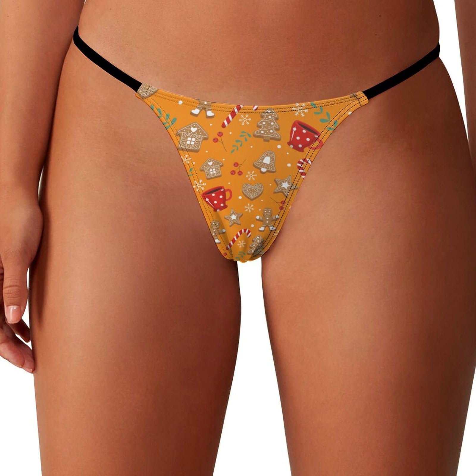 SMAZDFXX Gingerbread House Women's Seamless No Show Underwear Gingerbread House Aesthetic Panties Thongs