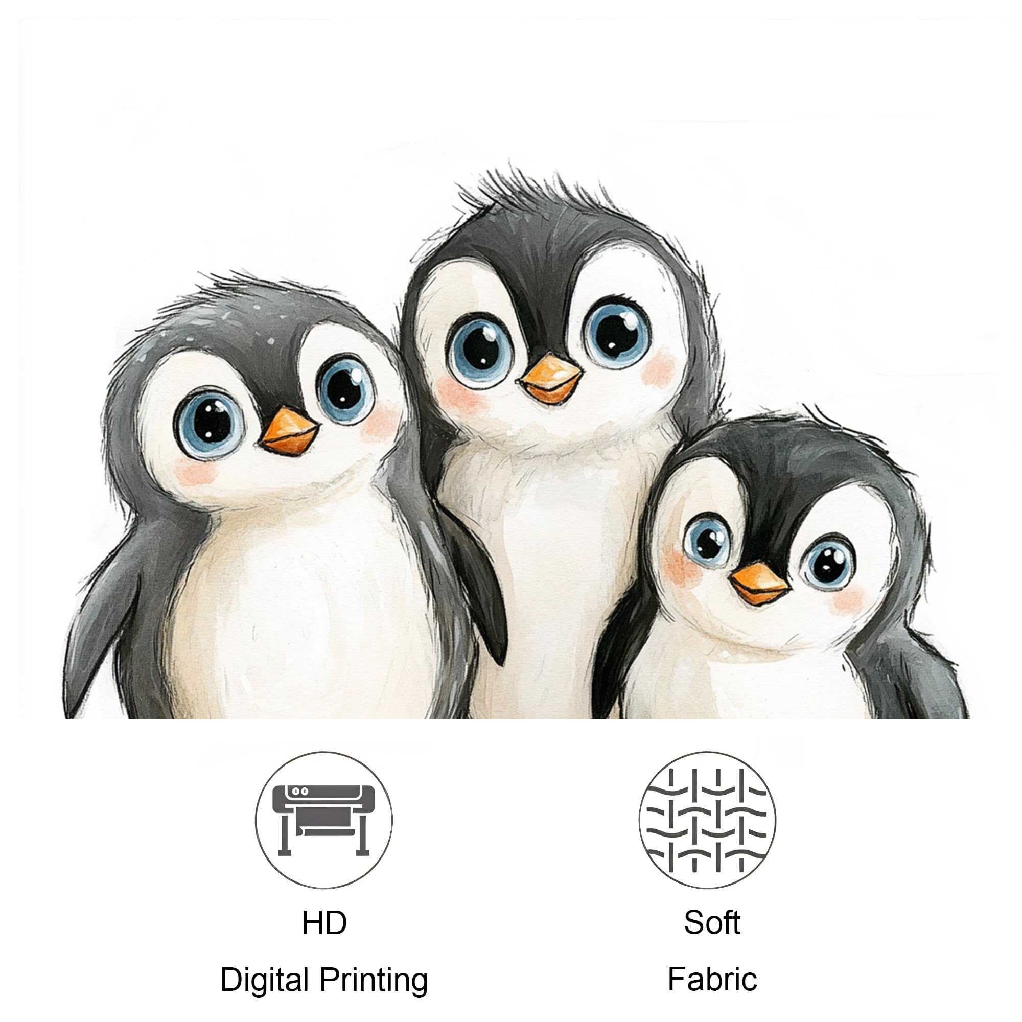 Juego de 3 cortinas de ducha con diseño de pingüino para niños con dos alfombras de baño antideslizantes y lavables (16 x 24 y 20 x 32), decoración de baño de animales infantiles con ganchos
