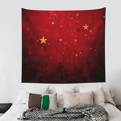 Miniatura 8 de NONHAI Tapiz de estrella roja para dormitorio, tapices estéticos de 60 x 40 pulgadas, para colgar en la pared, diseño de ventana, tapiz de pared