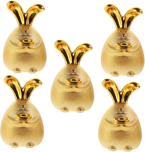 Totority 5pcs Rabbit Piggy Bank Bunny Coin Container Chinese Feng Shui Decoration Girl Piggy Banks for Kids Rabbits Saving Money Banks Fengshui