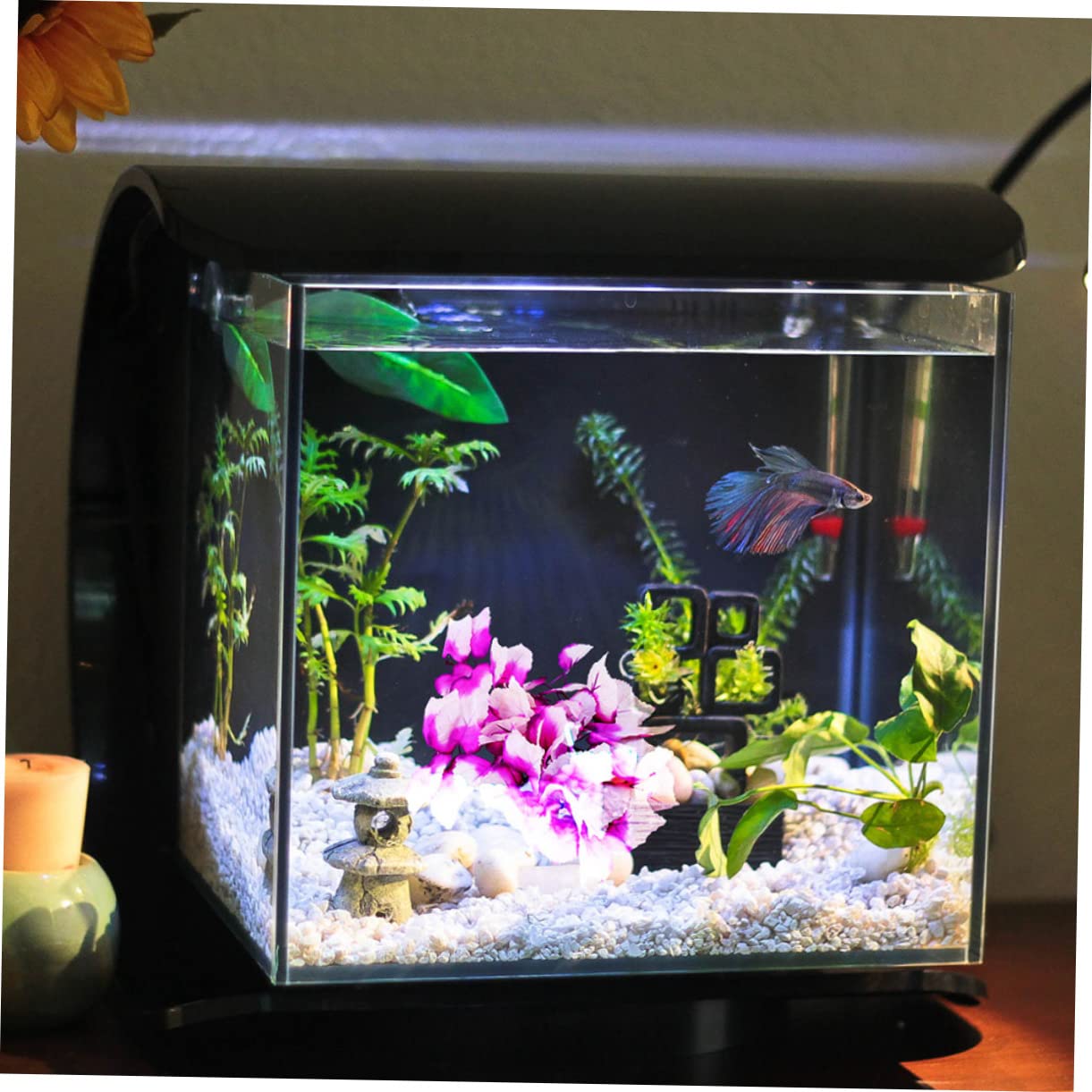 BESPORTBLE 5 Set Rattan Paesaggistico Per Animali Domestici Accessori Per Rettili Pianta Dell'habitat Dei Rettili Piante Di Seta Dell'acquario Vivido Arredamento Rettile Plastica 2 Pezzi * 5