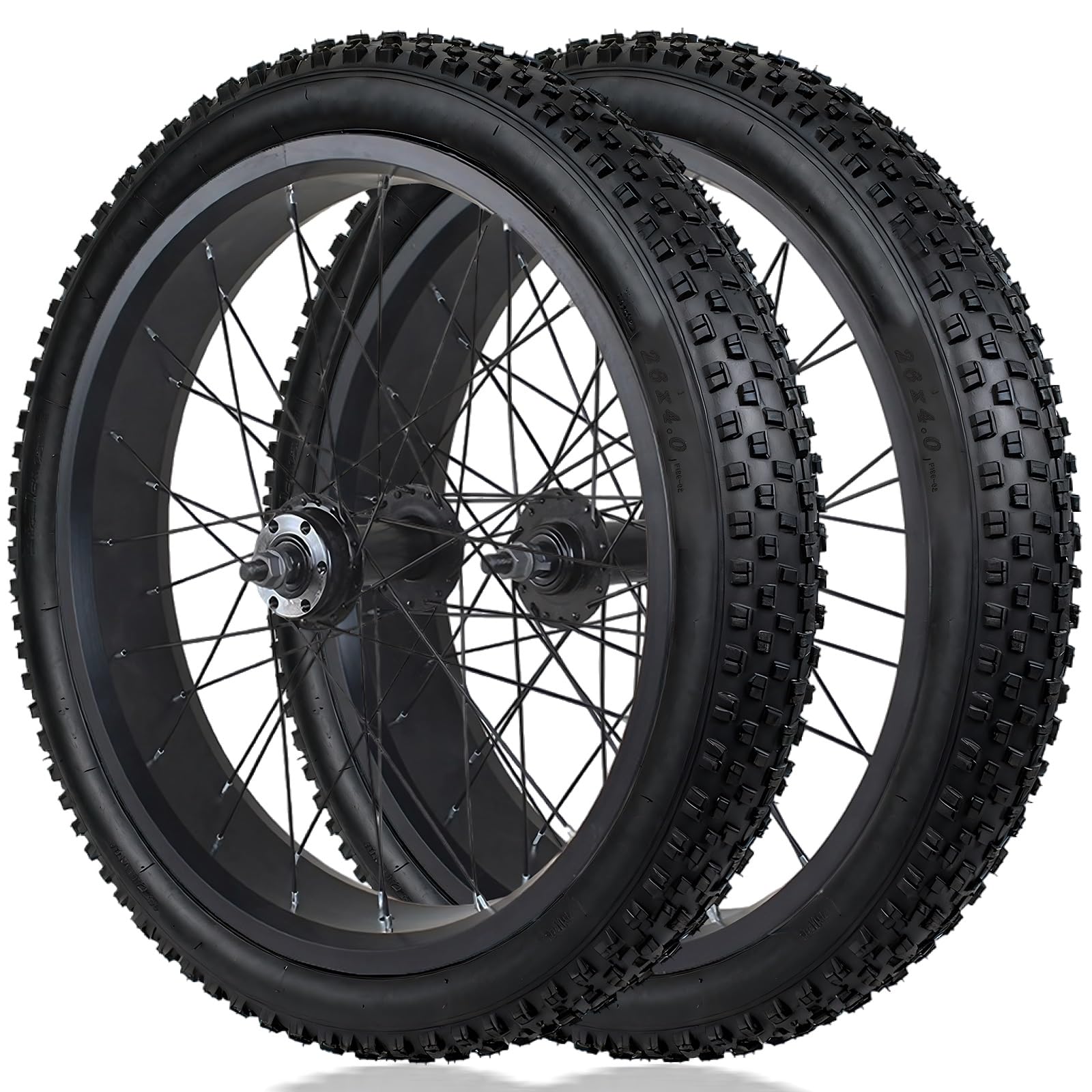 ZXGSXIOU 20/26in Fat Bike Front Rear Wheels With 4.0" Tire Disc Brake Snow Wheelset 135mm/195mm 36H Hubs Beach Wheel 14G Spokes For 7/8/9/10s Rotary Freewheel