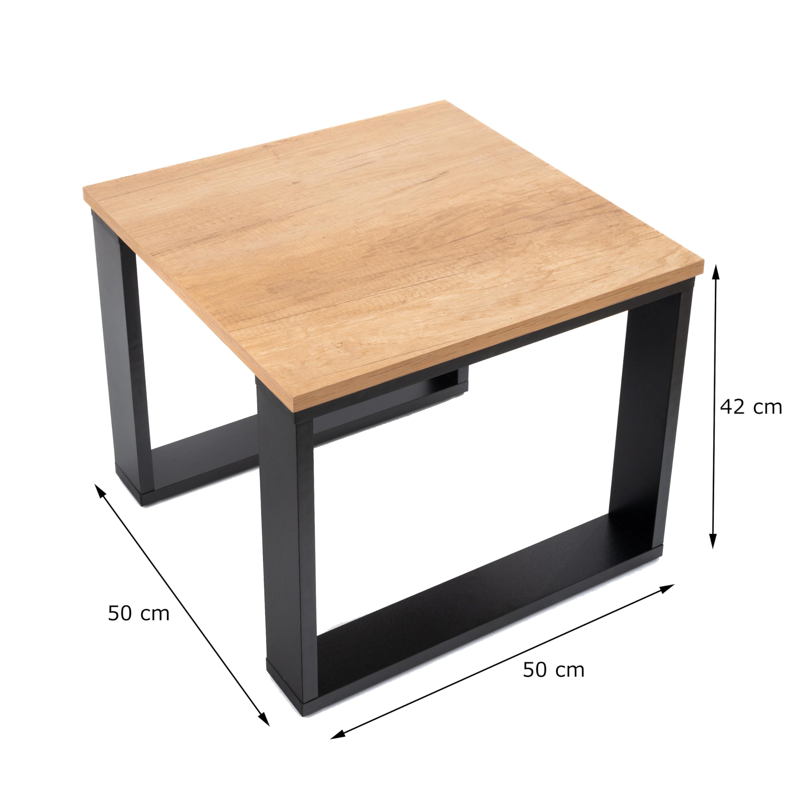 LEHMANN Table Basse en Bois, Set de 2 Tables Basses en 2 Tailles (Chêne Doré)