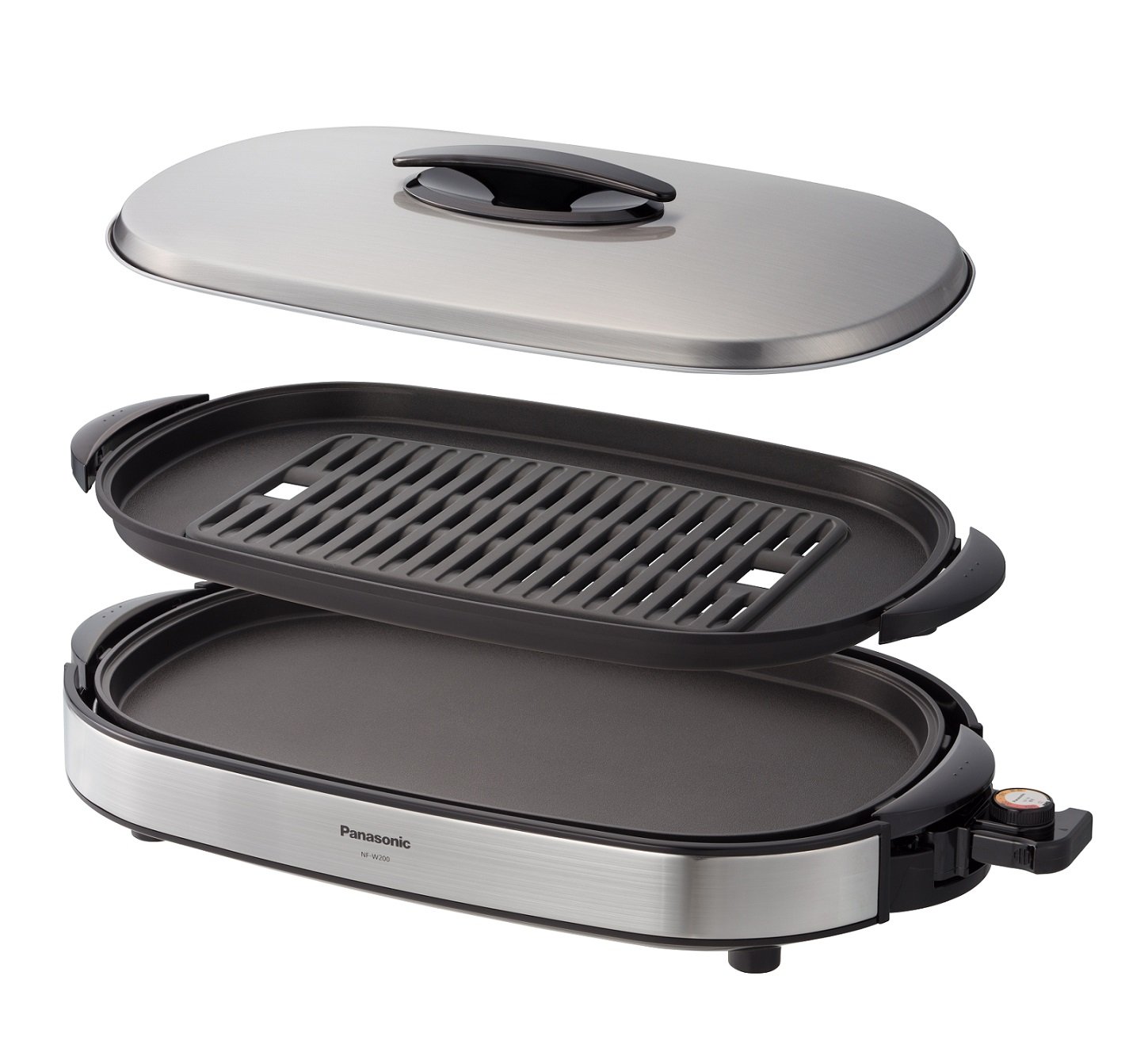 Amazon | パナソニック ホットプレート 2枚タイプ 平面+焼肉 シルバー 