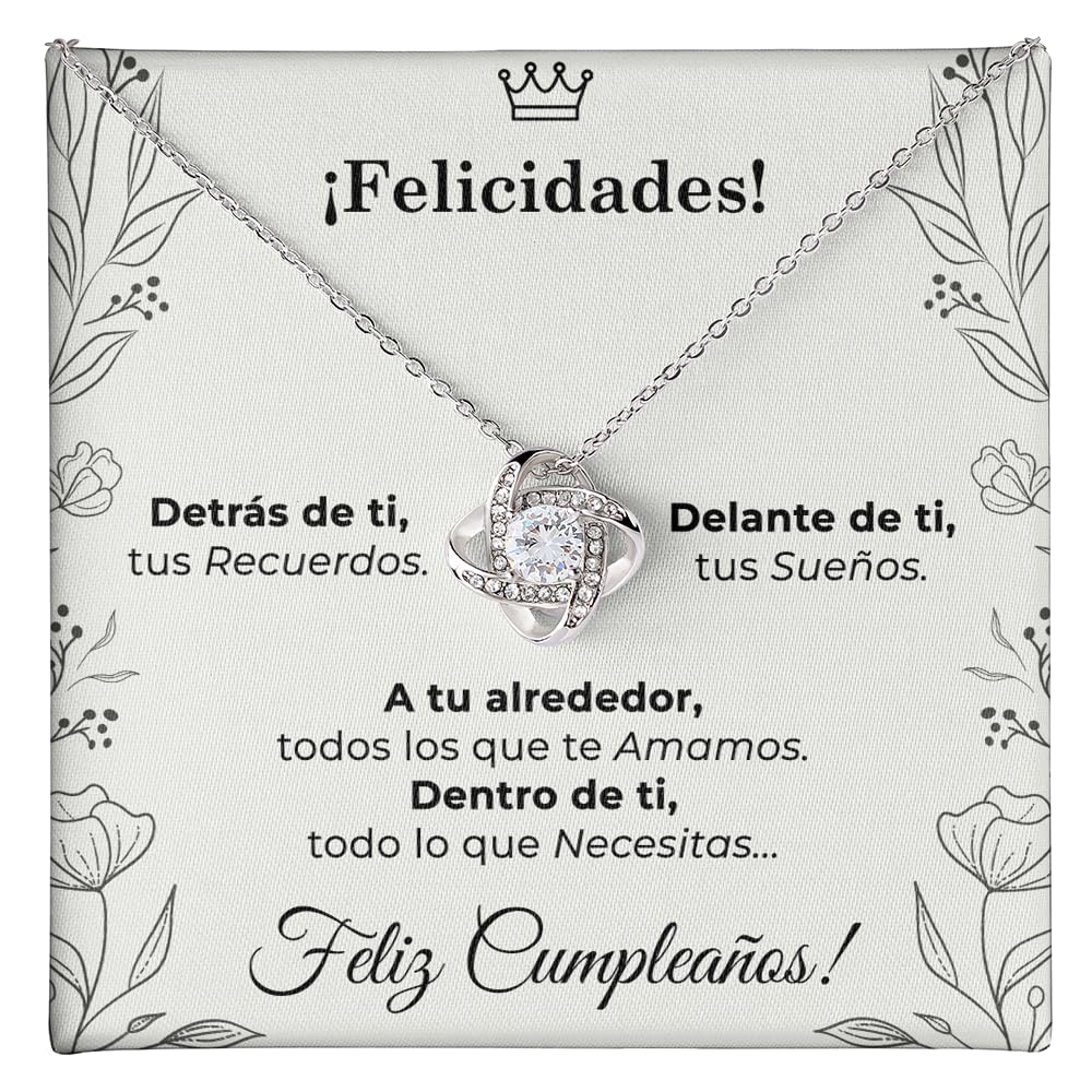 Regalo Cumpleaños Mujer, Collar de Plata, Regalo 40, 50, 60 Años Mujer, Colgante y Tarjeta Dedicatoria, Regalos Originales de Cumpleaños, Hermana, Mama, Amiga