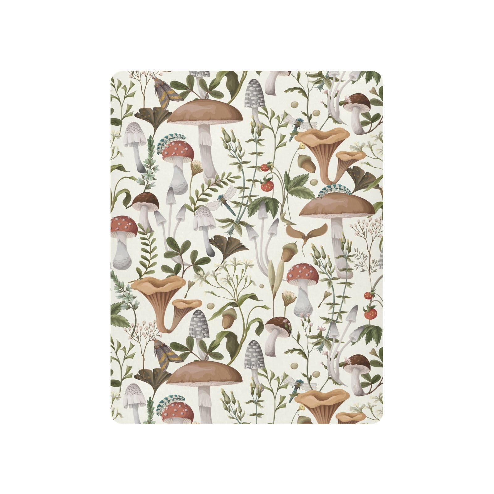 Maunzc Mushrooms and Berries Crib Sheets Soft Mattress Cover for Baby and Toddler Comfort, Standard Size, Breathable and Fitted Sheet with Neutral Design, 28