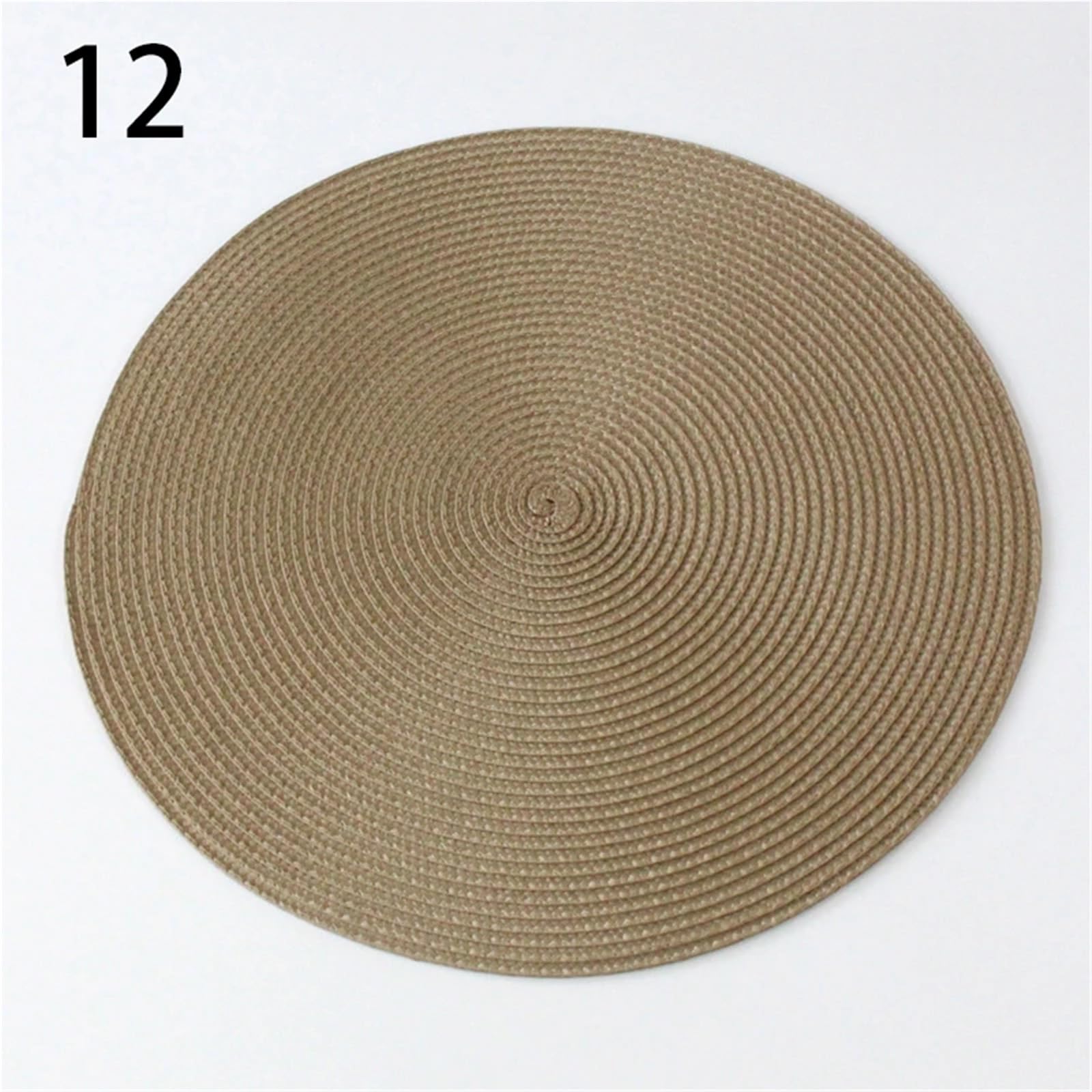 Podstawki, Mata na stół do jadalni 4 szt. Podkładka izolacja bez prania Coaster Decor okrągły pleciony jednolity kolor akcesoria stołowe stołu w(Coffee)