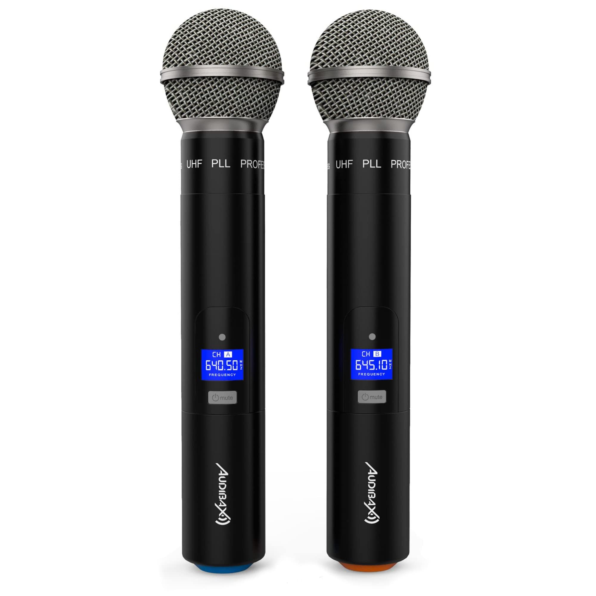 Audibax Sidney 500 B - Sistema Microfonico Wireless UHF - Doppio Microfono Wireless Portatile Professionale - Modulazione Analogica - Include Custodia per il Trasporto - Portata 50 metri
