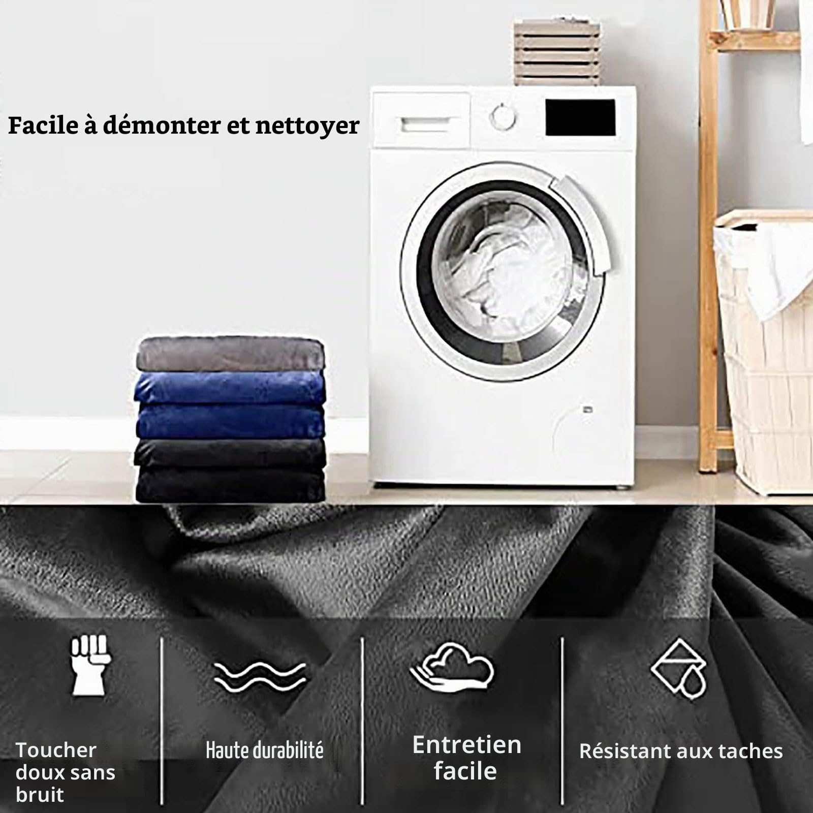 Pouf Géant XXL d’Intérieur en Velours Côtelé - Doux, Confortable & Déhoussable Lavable en Machine - Pouf Lit XXL Salon, Chambre Ado, Gamer (sans Remplissage)