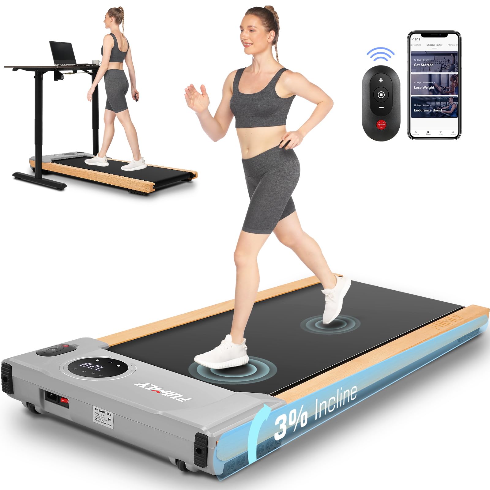 Trade Mill FUNMILY In Under Desk Folding Treadmill,