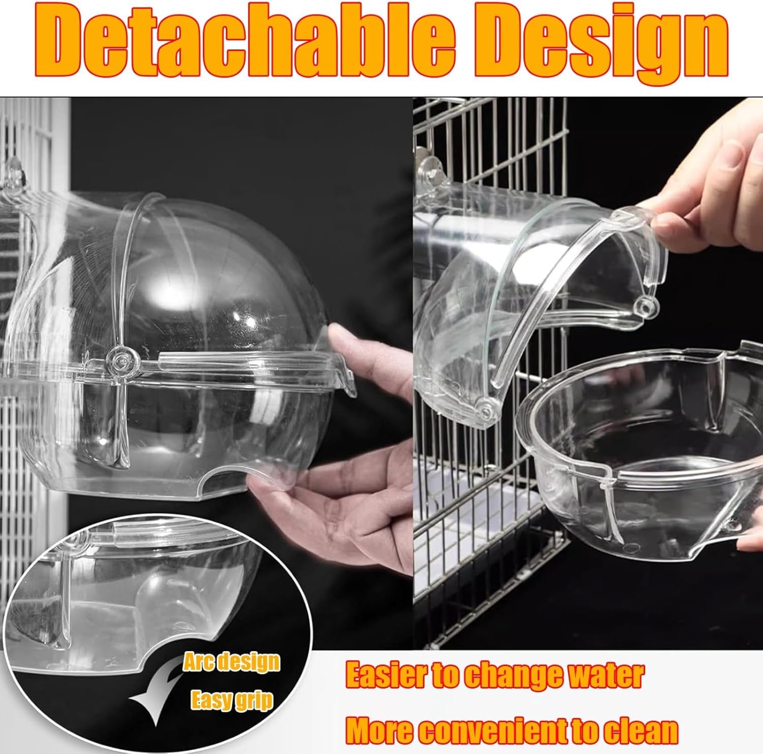 Accessoire de Cage à Oiseaux,Baignoire pour Oiseaux, Baignoire à Oiseaux,pour Cage,Boîte de Douche Transparente pour Perroquet,Baignoire pour Cage et Perroquet