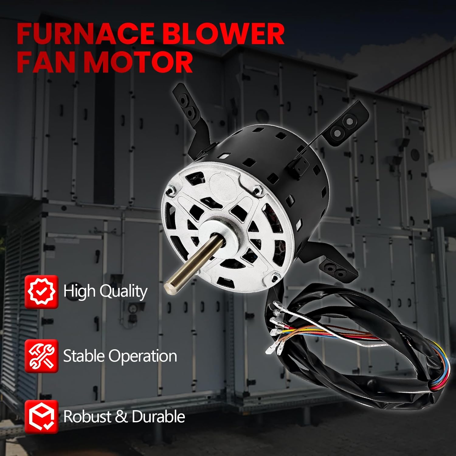 5KCP39LGV569BS Furnace Blower Fan Motor Fit for Carrier, HC43TQ113 Electric Motor for Bryant for Payne 1/2HP 115V 1075RPM 3SPD 60Hz Condenser Motor Replace for Genteq 5KCP39LGSA06S