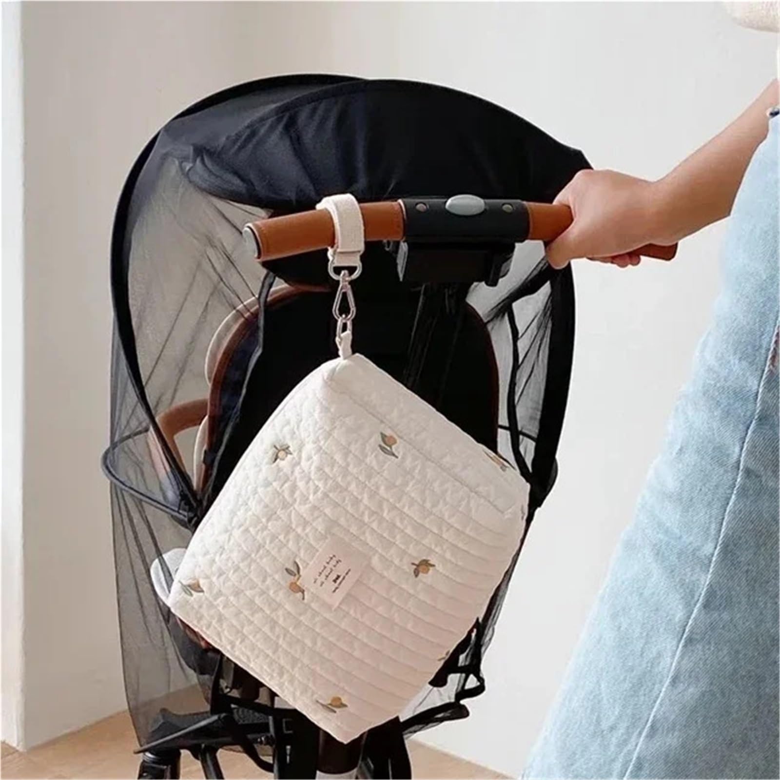Bolso Carro Bebe Bolsa de pañales for niños, cochecito for niños, bolsa organizadora de pañales, bolsas de mamá bordadas acolchadas, accesorios for niños, bolsa de almacenamiento for cambiar pañales o
