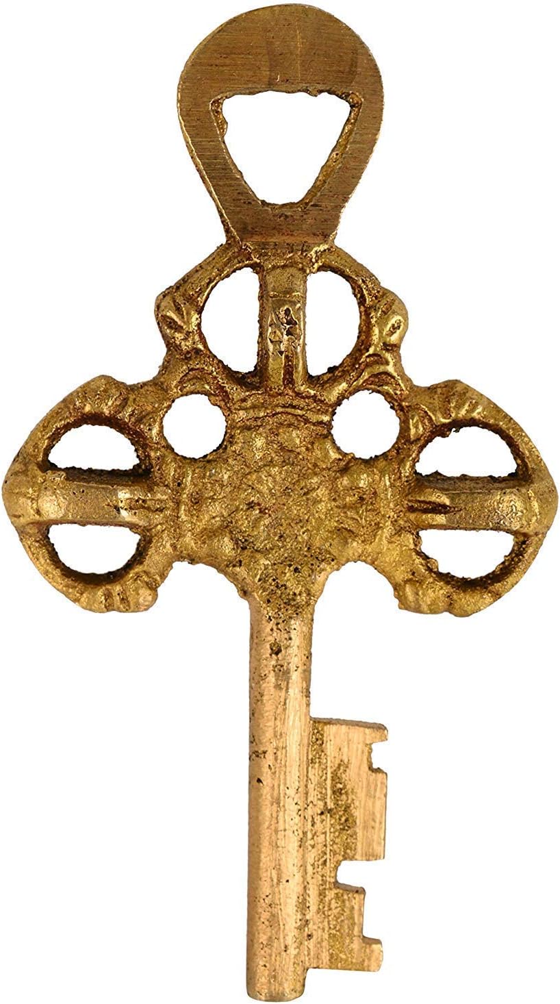 Brass Antique Lock with 2 Keys Fish Style Vintage Style (Golden (Design-1))