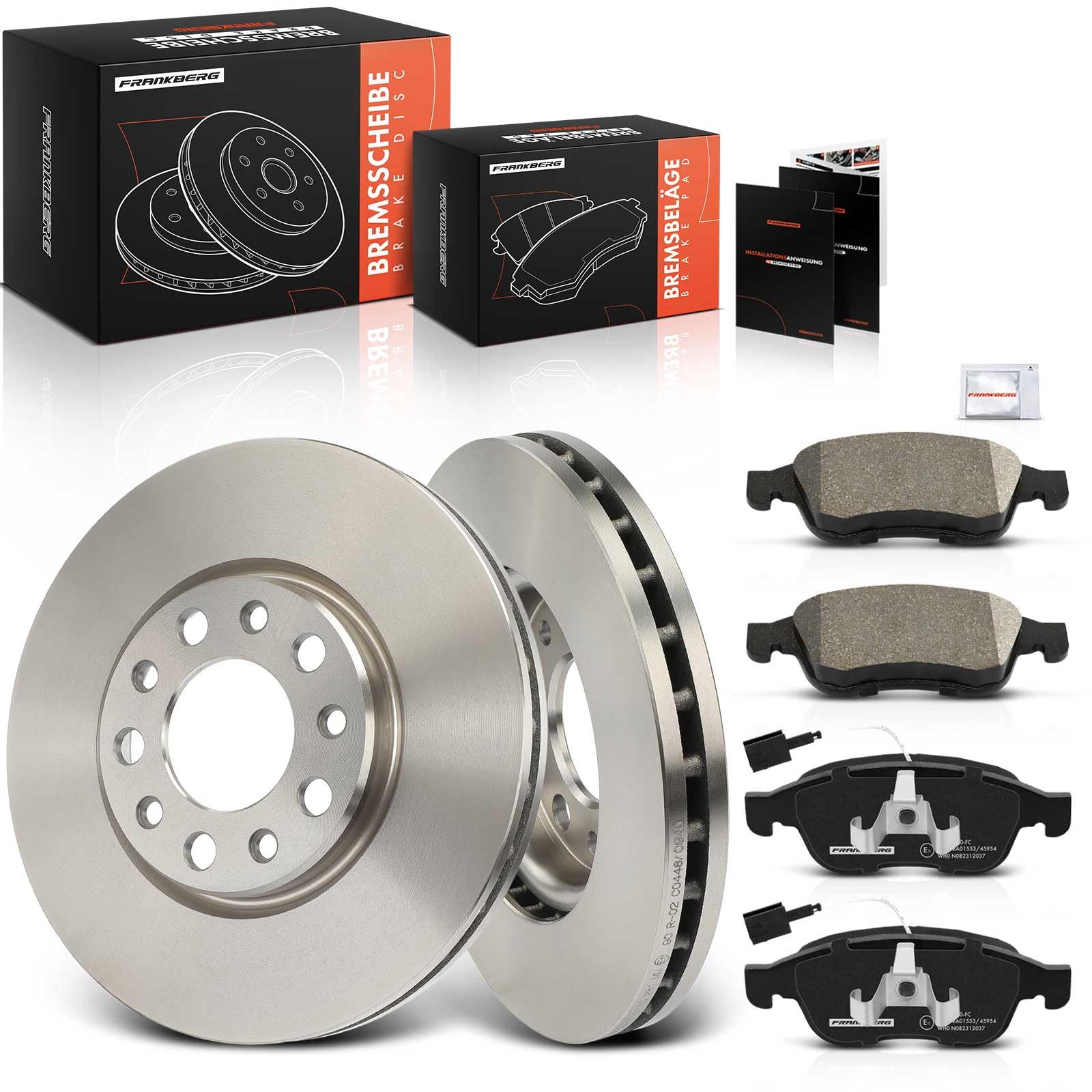Frankberg 1 set freni incl. 2 dischi freno + 4 pastiglie freno anteriori | Compatibile con: Giulietta 940