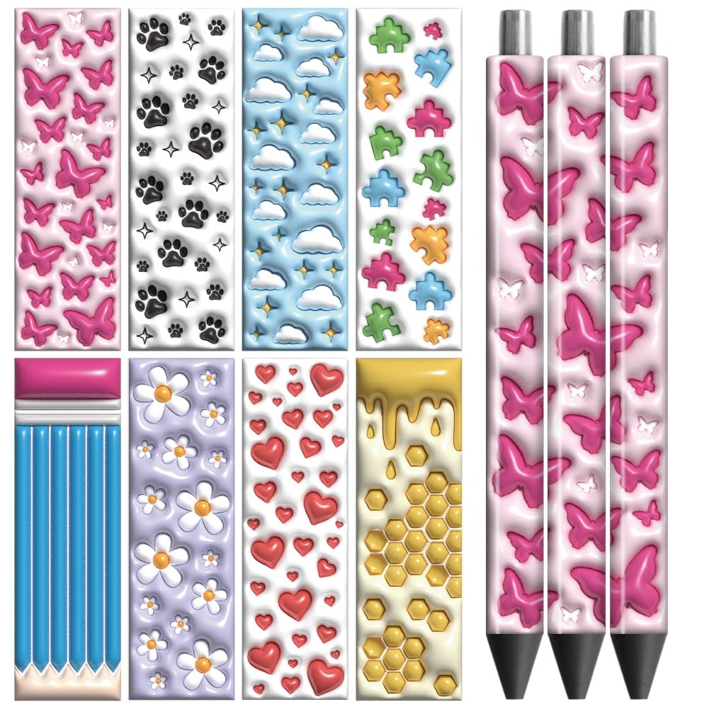 Peacoblue UV DTF Pen & Bookmark Transfer Stickers, 48pcs West Cowboy Waterproof Decals for Pens Acrylic Bookmarks