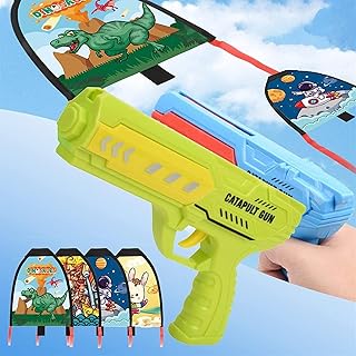 Kite Launcher Toys with Kite Toy Set, 2023 New Kids Kite Launcher, Funny Beach Kite Toy Outdoor Toys for Children, Outdoor Toy Gun Kite Catapult Flying Hand Ejection for Kids (Size : Green)