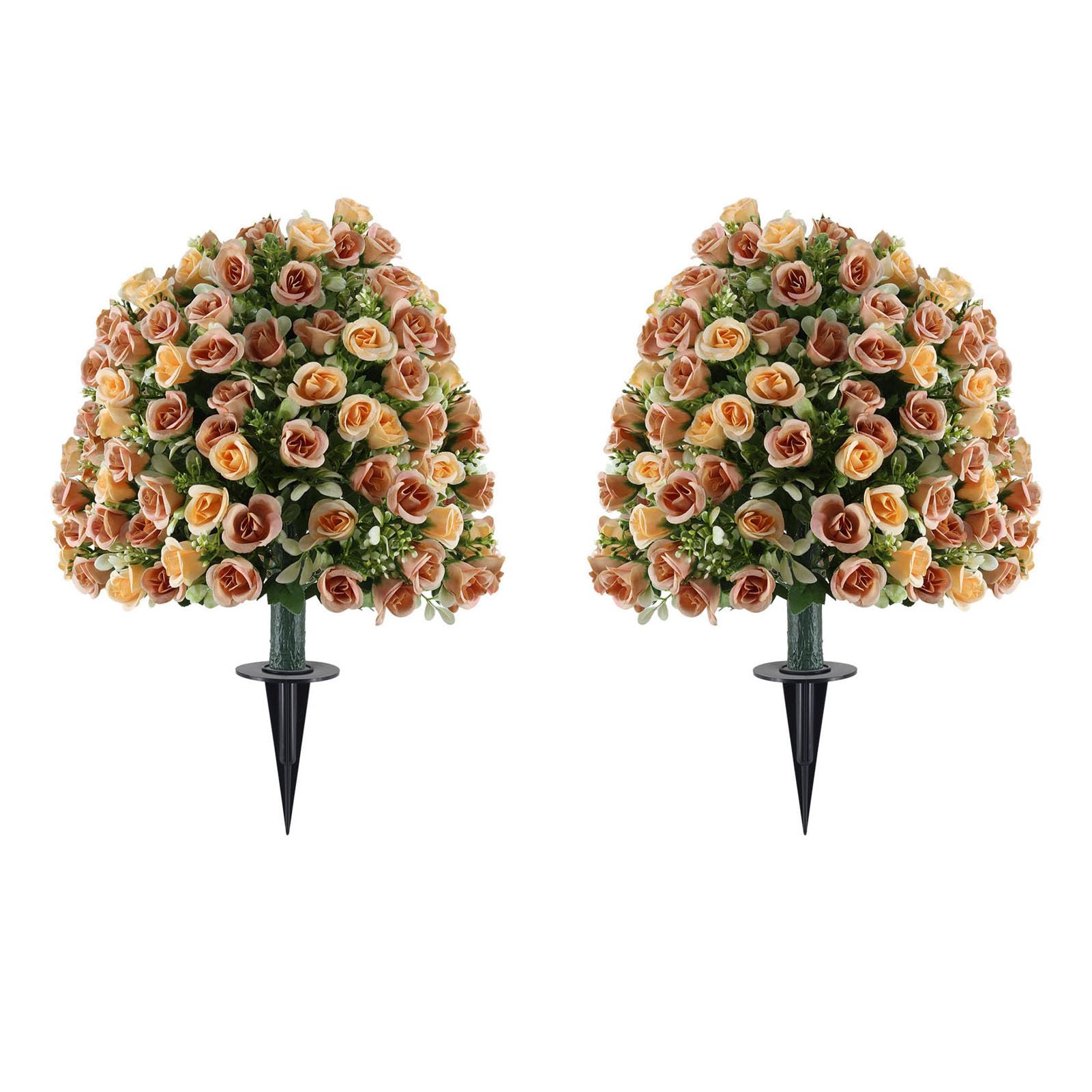 Cryfokt Sztuczna Róża Kula Topiary 2 Sztuki, 23,6 Cala, Dekoracja (YELLOW)