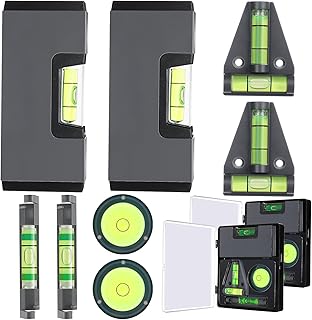 2 Sets 4 in 1 Portable Small Bubble Level Compact Mini Level Tool Set Shock Resistant Magnetic Level Suitable for Woodworking Rv Camper Tripods Telescope Decoration Home Furniture Measuring
