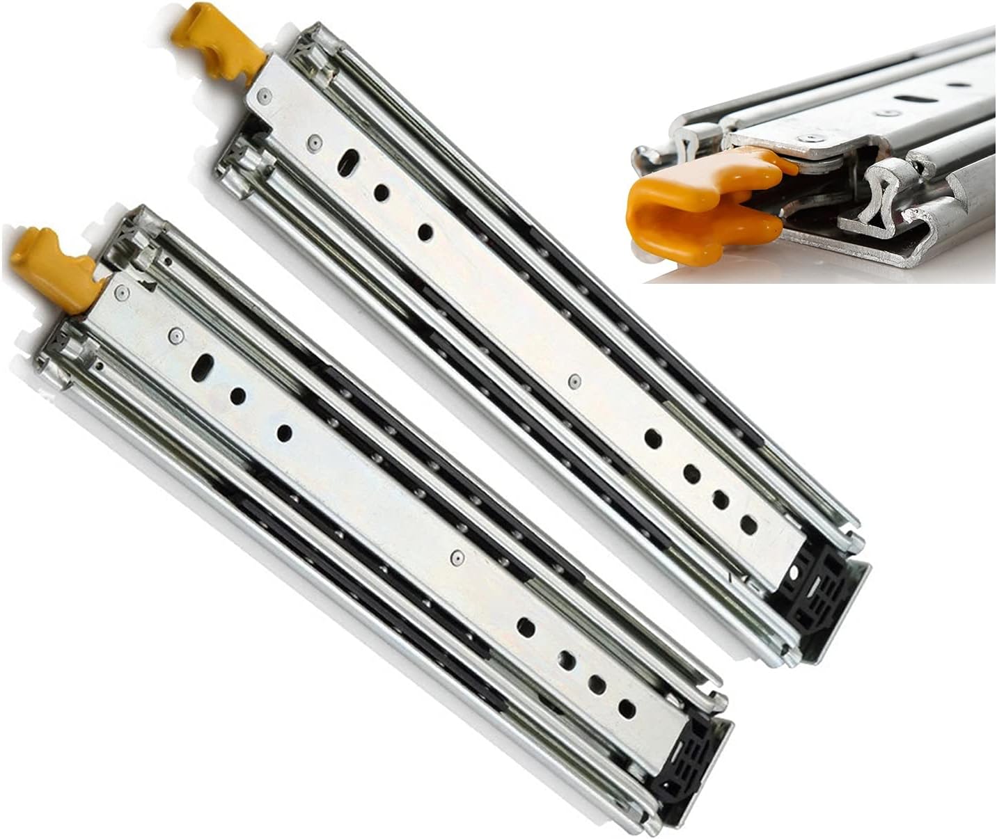 Drawer Rail Ball Bearing Super Heavy Duty with Lock, a Pair