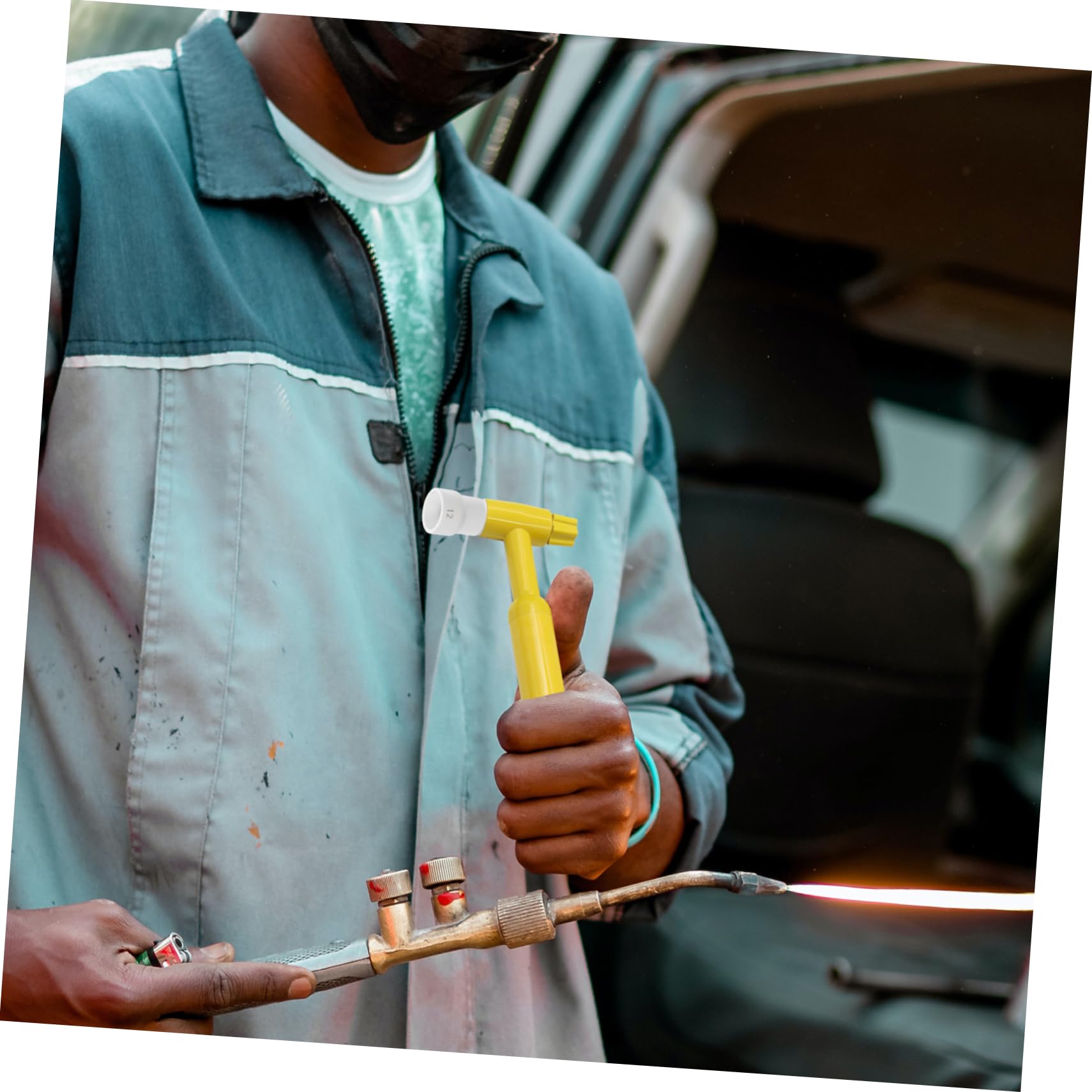 MUCKLILY Welding Supply 2pcs Torch Cups Ceramic Nozzle Stainless Steel Wp17/18/26 Torch Kit